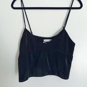 Black Crop Top Blouse- Urban Outfitters size M NWT
